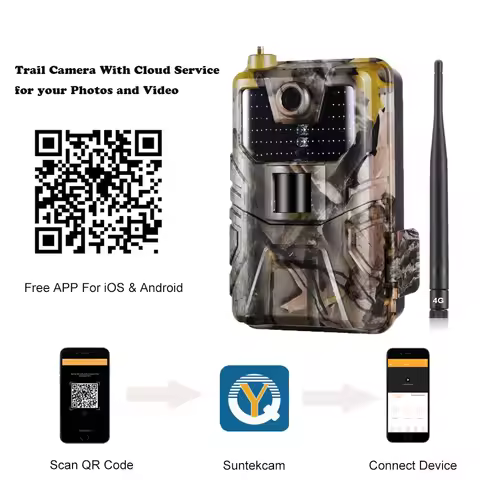 Suntekcam HC900PRO 4G Wireless Trail Camera 30MP 4K Night Vision Wildlife Hunting Surveillance App C