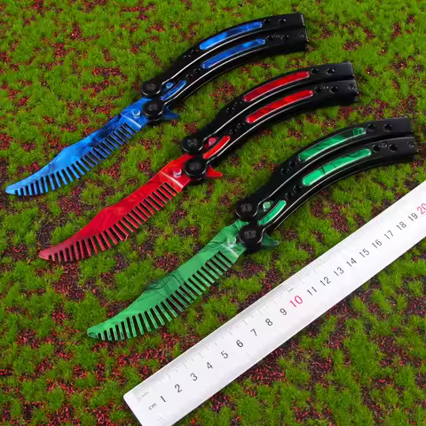 Practice Butterfly Knife Stainless Steel Gadgets Balisong Trainer Folding Comb Pocket Knife Training
