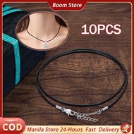 10pcs 60cm Necklace Waxed Cord Leather Rope String With Lobster Claw Clasp For Jewelry Making 2mm
