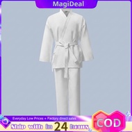 magideal Striped Karate Uniform with Belt 360° Mobility Karate Gi Long-Lasting Combat Arts Uniform P