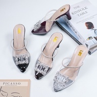 Lbs Women's Sandals Heels 7cm Mica Transparent Premium Pearls Size 37 - 41