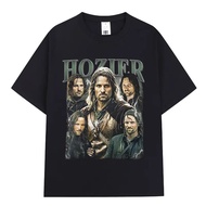 T-shirt grafik Hozier Funny Meme Aragorn untuk lelaki dan wanita, gaya hip hop, Harajuku, lengan pen