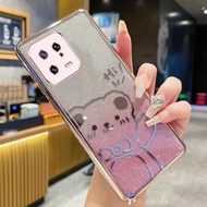 Casing XIAOMI 13 XIAOMI 13 Pro xiaomi 13 Ultra Bow Gradient Sparkling Pink Cute Bear Phone Case