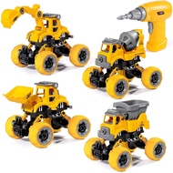 LUDILO 4PCS Take Apart Toys for 4 Year Old Boys Construction Toys with Electric Drill DIY Assembly B