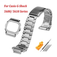 Matte Stainless Steel Watch Strap Case Set for Casio G-shock DW5600 5610 Metal Watch Band GM-5600 GW