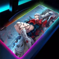 LED Mouse Pad Gaming Dywan Gamer Keyboard Pad Arknights Skadi Desk Mat Table Carpet RGB Laptop Anime