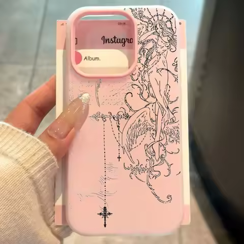 Gothic Style Angel Cross Shockproof Silicone Matte Candy Color 2 in 1 Phone Case for Vivo V60 V50 V4