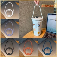 ROWANSG 2Pcs Insulated Tumblers, Keep Drinks Hot Cold Leakproof Water Bottle Handle, Silicone Univer