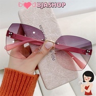 BJASHOP Rimless Sunglasses Summer Ladies Eyeglasses Vintage Women Shades