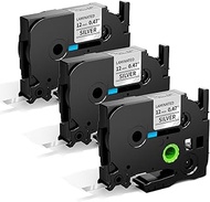 Tze-931 12 mm Compatible with Brother P-touch Tapes Silver 12 mm x 8 m, Tze 931 Tze931 Black on Silv