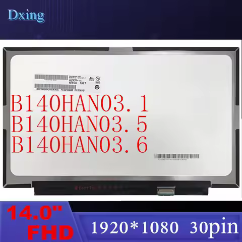 14 " laptop LCD B140HAN03.1 B140HAN03.5 B140HAN03.6 Para Lenovo ThinkPad X1 Carbono 2017 2018 00NY43