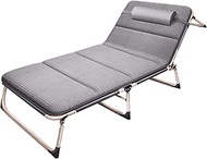 Lightweight Folding Deck Chair Steel Outdoor Foldable Reclining Lounger Adjustable Folding Sun Lounge Chair With 4D Breathable Mattress Sun Lounger Garden Chairs (Color : Blue, Size : 194x68cm)