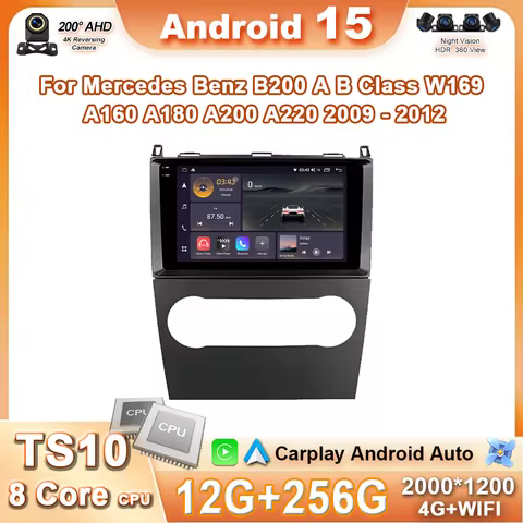 Android 15 Car Radio For Mercedes Benz B200 A B Class W169 A160 A180 A200 A220 2009-2012 Auto Multim