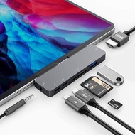 USB C HUBสำหรับIPad Pro 11 12.9 2020 IPad Air 4 IPadอุปกรณ์รวมสายสัญญาณแบบมืออาชีพ7 In 1 4K HDMI 3.5