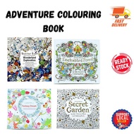 24 Pages Adventure Colouring Book for Children Adult Relieve Stress Fun Painting Drawing Art Book (R