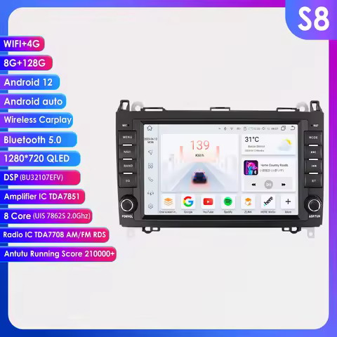 8"Android Auto Car radio Srereo for for Mercedes-benz B200 W169 W245 W639 A200 A150 multimedia playe