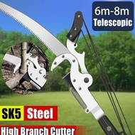 6-8M High Branch Shears fruit picker Telescopic High-Altitude Pruning Scissors Tree Cutter gergaji d