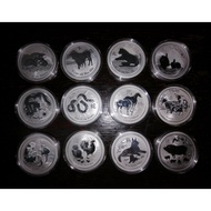 Perth Mint Australia Lunar Series II 2008 - 2019 1 oz Silver Coin BU (Complete Set of 12 Coins) 1oz