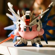 Kirby Freedom Gundam Crossover Mini Figure Beam Saber Wing Armor Desktop Ornament Game Merchandsie