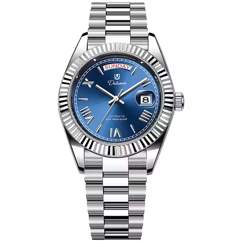 Dulunwe Business Automatic Men Watch Date Waterproof Luxury Man Wristwatch Sports Stainless Steel Me