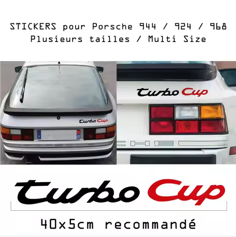 Self-adhesive Waterproof Car Sticker Decals for Porsche Turbo Cup- 944 924 968