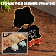 【CH】 Metal Jewelry Case Multifunctional Jewelry Box with Butterfly Shape Metal Texture Suitable for 