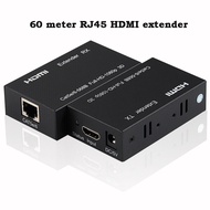 SUOAN HDMI เป็น RJ45 60M ตัวต่อขยาย HDMI HDMI-เข้ากันได้กับ RJ45 Extender HDMI เครื่องขยายสัญญาณติดตั้งอย่างรวดเร็วสายเคเบิลเครือข่าย Extension สำหรับ DVD /Loptop/ PS3/4 /Pc/tv