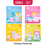 Deli Story Coloring Book For Kids Mandarin Educational Painting Books  Princess Prince 4 Pcs Set Buk