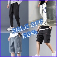Men's and women's pants, Shorts mid-length shape made of elastic fabric for summer, fall and winter