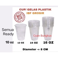 50PCS PLASTIC CUPS 12OZ, 14OZ, 16OZ / POP ICE CUPS / PLASTIC CUPS - CLEAR