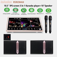 InAndon R5PROMAX 18.5'' Touch Screen Karaoke player 5in1  mixing amplifier,10'' Passive loudspeaker,Include microphone,Bluetooth,YouTube order songs,2GB Running memory,Android10