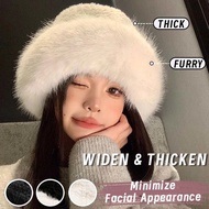 Large Size Fluffy Fur Fisherman Hat - Keep Warm Bucket Hat - Large Size, Soft, Thick - Outdoor Winte