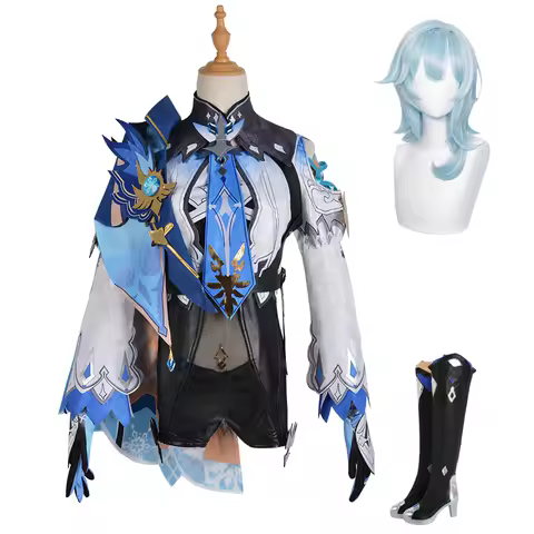 Eula Cosplay Genshin Cosplay Costume Lawrence Euruaroorensu Cosplay Wig Shoes for Women Game Party R