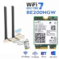 WIFI 7 BE200 Wireless WiFi 6E Card Bluetooth 5.4 802.11AX Tri-Band M.2 NGFF Network adapter for Win1