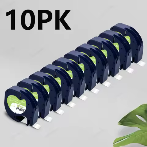 2PK/10PK 91201 Compatible with Dymo LetraTag Label Maker Refills 91331 Plastic White Tape 12mmx4m fo