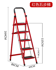 5-Tier Lightweight Steel Step Ladder with Hand Grip Folding Ladder Tangga Lipat Multifunction 5 FIVE TIER heavy duty double sided wide steps household rack warehouse file aluminium