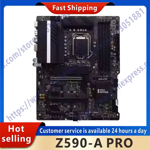 Used LGA 1200 motherboard Z590-A PRO with Z590 chipset 10th/11th generation CPU 4 × DDR4 128GB PCI-E
