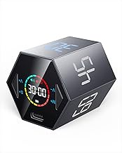 Ticktime Pomodoro Timer, Productivity Timer Cube, ADHD Timer, Pause & Resume, Silent, Vibrate & Adju
