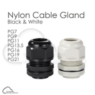 Nylon Cable Gland Black White PG7 PG9 PG11 PG13.5 PG16 PG19 PG21