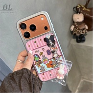 Pink Stripes Miffy Rabbit Plating Silicone Suitable For iPhone 17 16 15 14 13 Pro Max i15 i16 i17 Ph