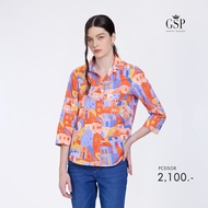 GSP Womans shirt Sunset เสื้อเชิ้ตผู้หญิง แขนสามส่วน สีส้ม PCD5OR