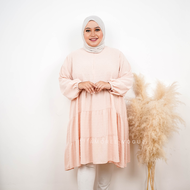 Plus Size (XL-4XL) Zip Layer Long Blouse Muslimah (4871)