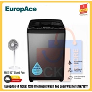 EuropAce 12KG (4 Ticks) Intelligent Wash Top Load Washer ETW7121Y | ETW 7121Y (5 Years Motor Warrant
