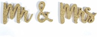8 Oak Lane EC117MRS Glitter Table Talker-Mr & Mrs 6" Tall, Gold