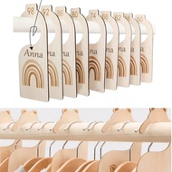 7/8 Pcs Customized Wooden Baby Closet Dividers, Personalized Logo Engraved Clothing Organizer Shelve