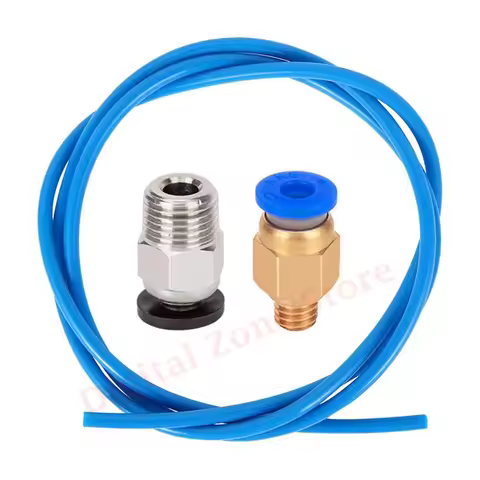 PTFE Blue Tubing 1M with PC4-M6 PC4-M10 Pneumatic Fittings for Ender 3/3 Pro, Ender 5/5 Pro, CR-10 3