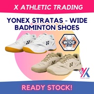 [100% Original Sunrise] Yonex Stratas wide indigo badminton shoes low medium end 65z4