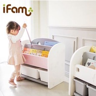 韓國代購✈現貨在台 iFam 新品免運 多功能兒童白色書架 玩具收納組 附2個加蓋防塵收納盒
