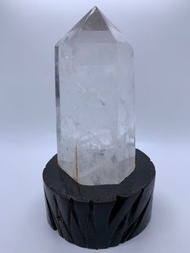 紅藍針共生白水晶柱