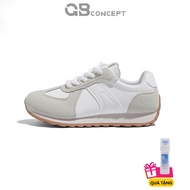 [NEW 2024] women's PU leather and suede sneakers with 4cm high sole B3604